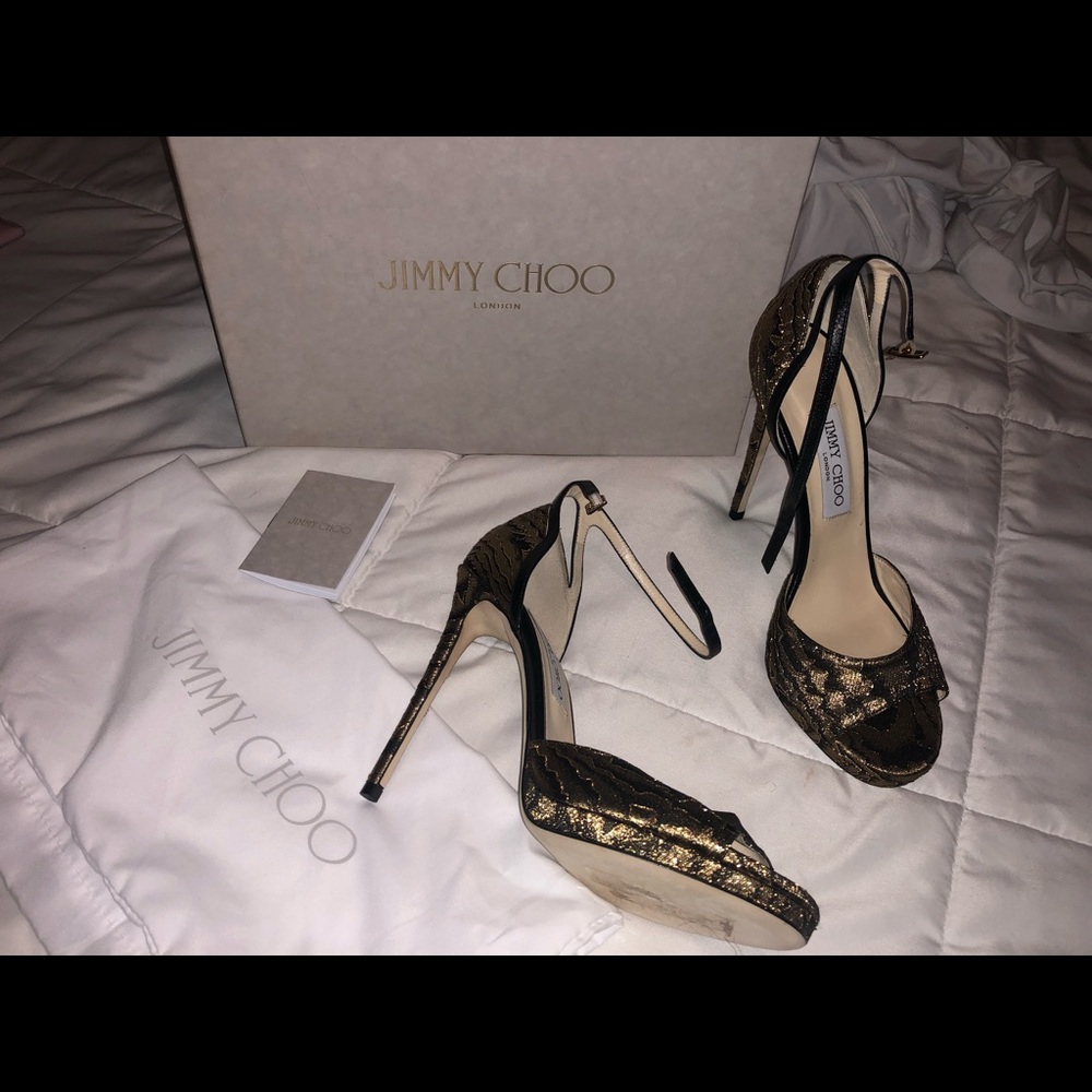 Jimmy Choo Pearl Moire Ankle-Wrap 120mm Sandal